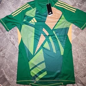 Adidas Men's Tiro24 Pro GK Goalie Soccer Jersey Slim Fit Short Sleeve Green